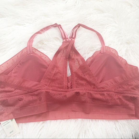 Aerie XL Washed Brick Color Lace Padded Bralette - Picture 8 of 13